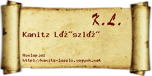 Kanitz László névjegykártya